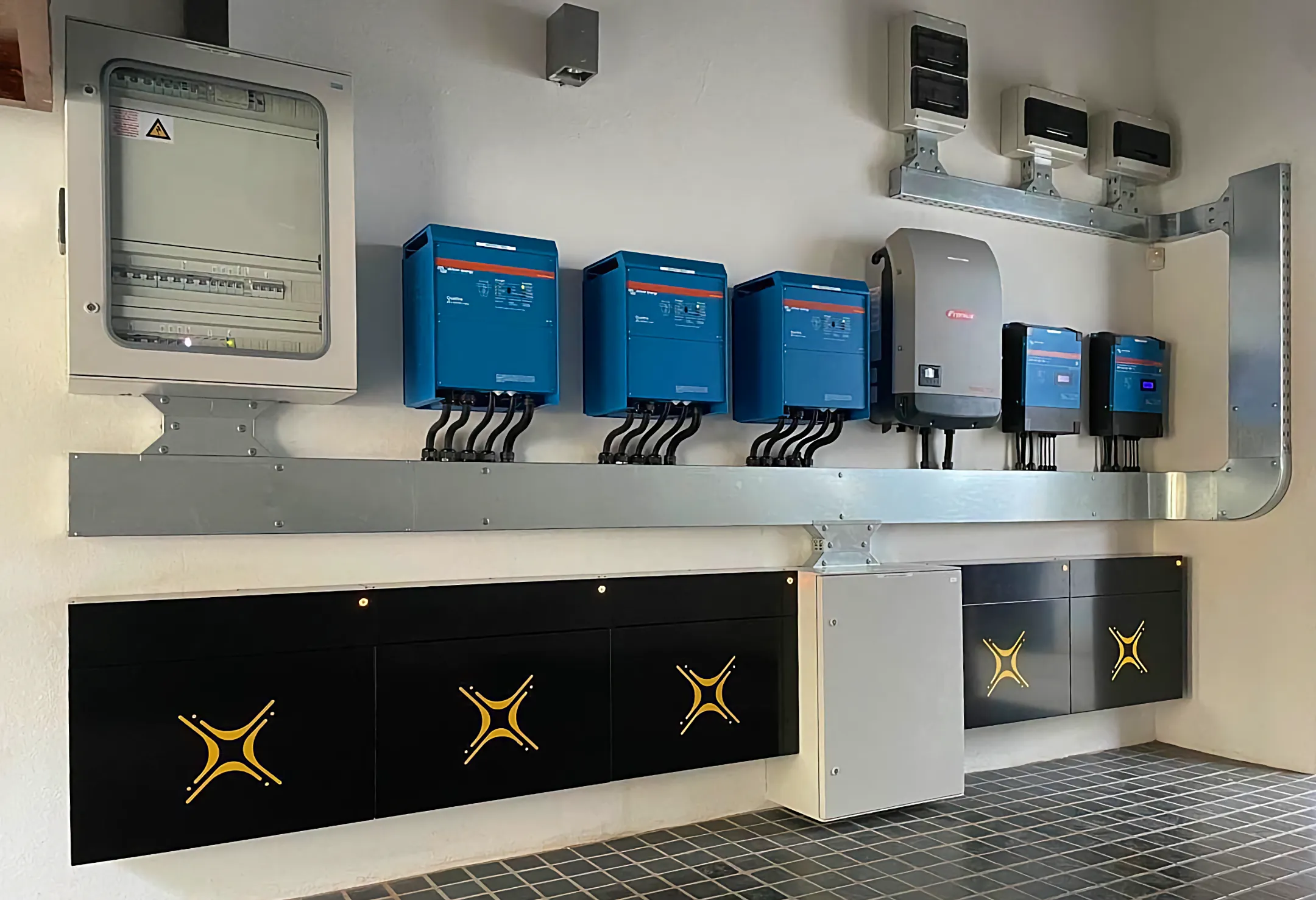 Example of Solar MD battery installation in a system with Victron Energy and Fronius inverters